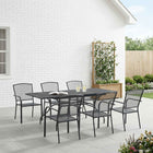 Garden dining set 7 pcs Anthracite 212 x 90 x 76 cm