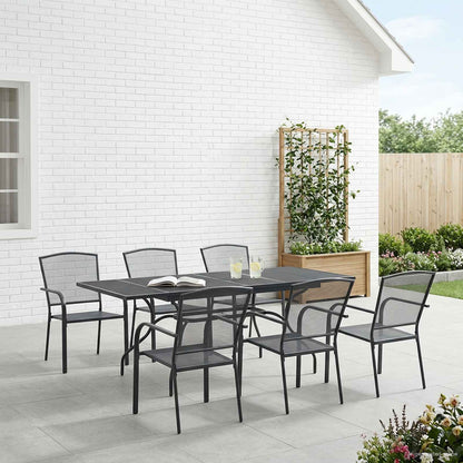 Tuin eettafelset 7 pcs Antracietkleurig 212 x 90 x 76 cm