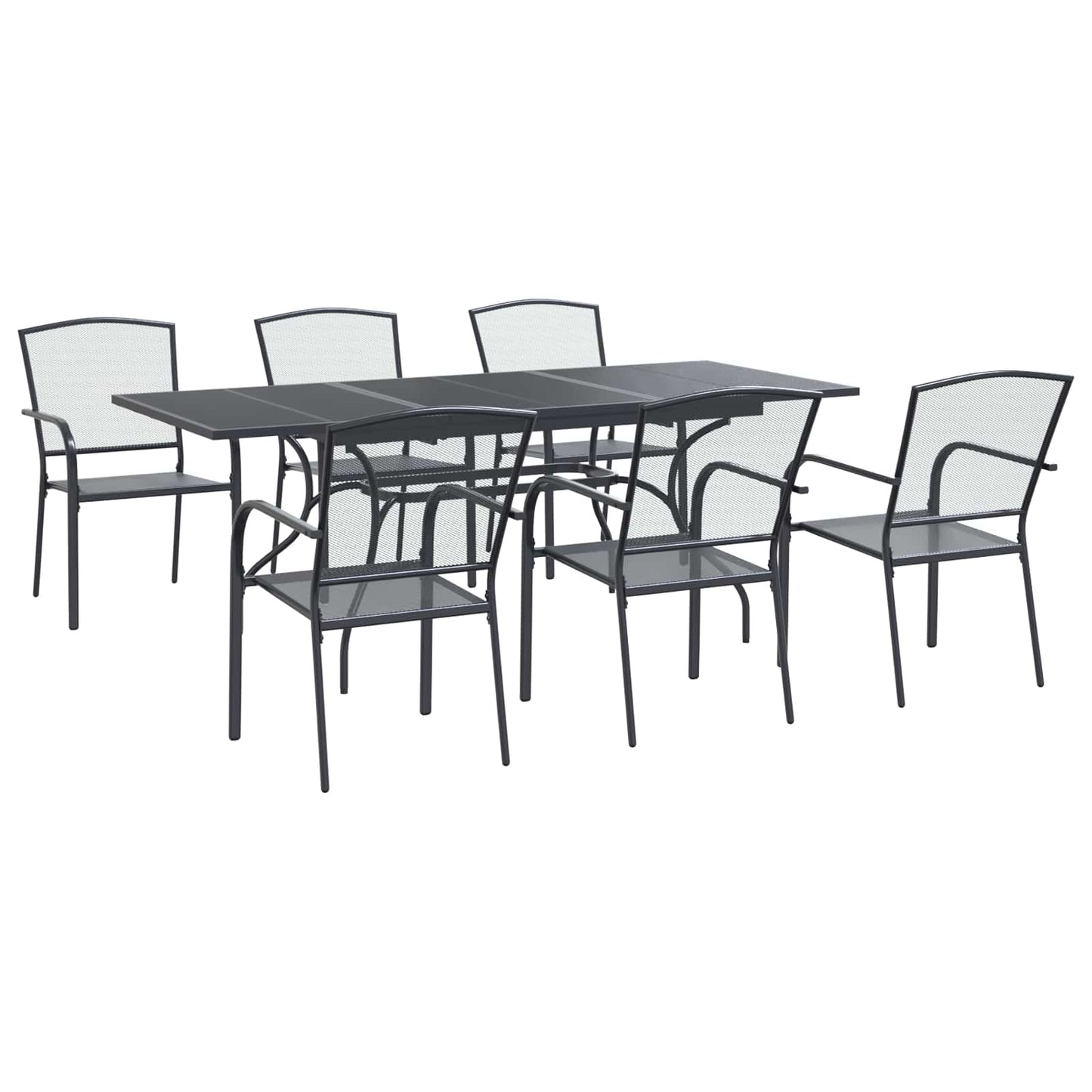 Tuin eettafelset 7 pcs Antracietkleurig 212 x 90 x 76 cm