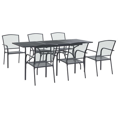 Tuin eettafelset 7 pcs Antracietkleurig 212 x 90 x 76 cm