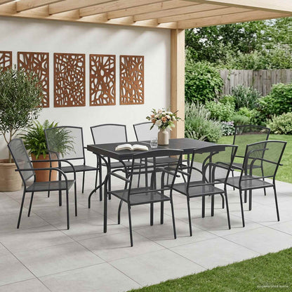 Tuin eettafelset 9 pcs Antracietkleurig 212 x 90 x 76 cm