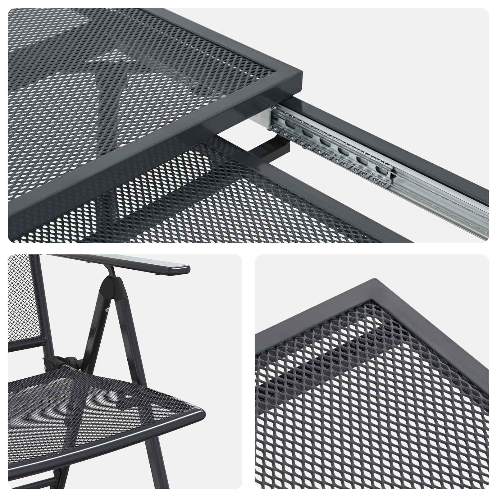 Tuin eettafelset 9 pcs Antracietkleurig 212 x 90 x 76 cm