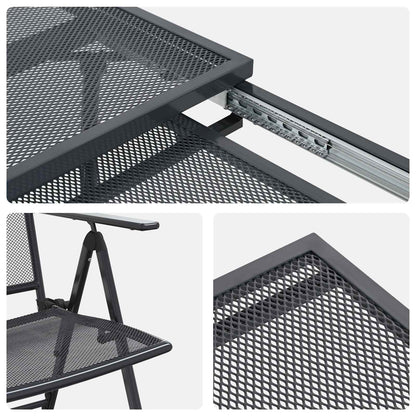Tuin eettafelset 9 pcs Antracietkleurig 212 x 90 x 76 cm