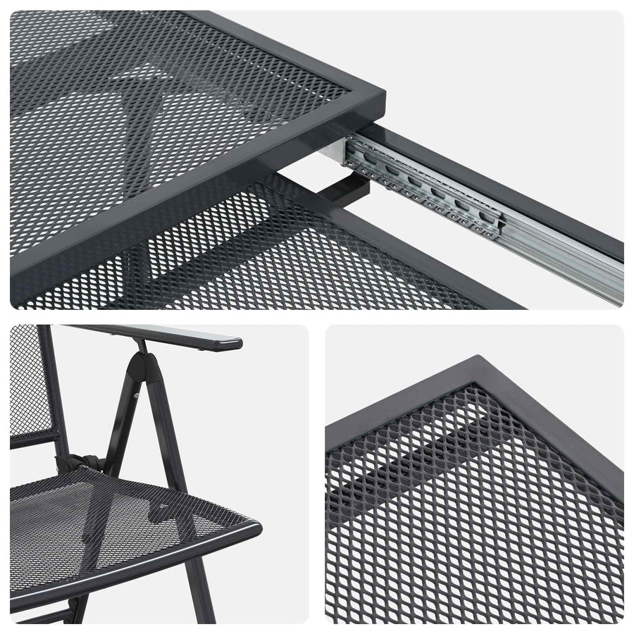 Tuin eettafelset 9 pcs Antracietkleurig 212 x 90 x 76 cm