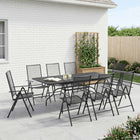 Garden dining set 9 pcs Anthracite 212 x 90 x 76 cm