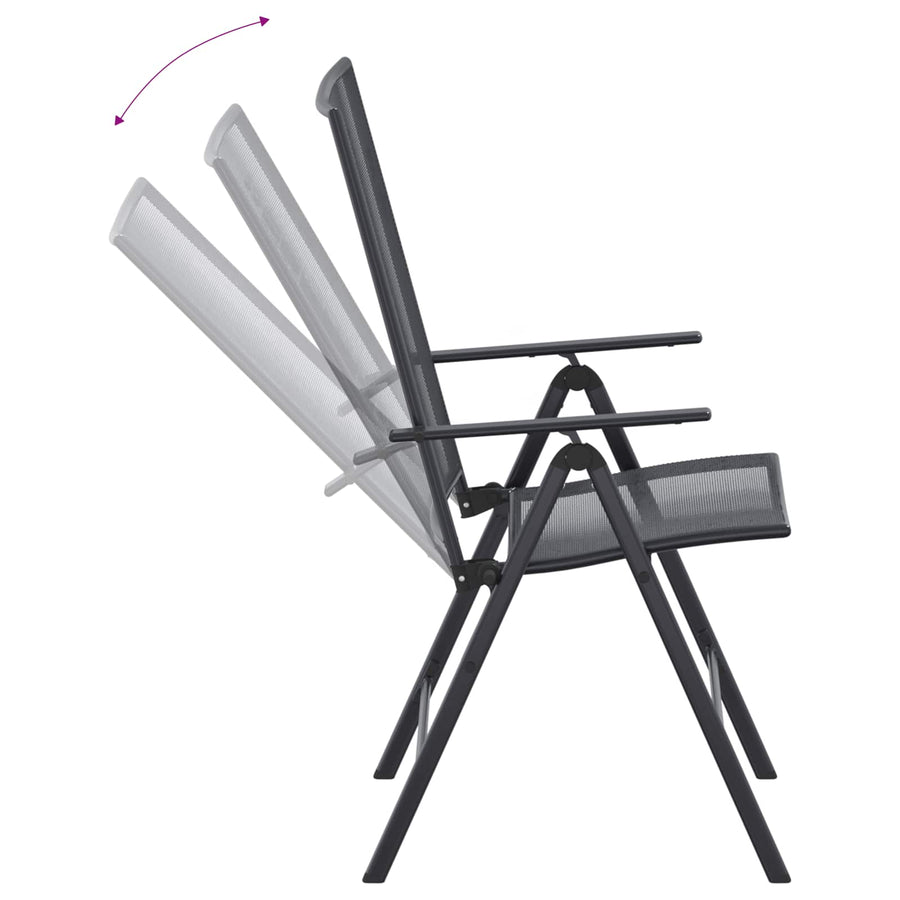 Tuin eettafelset 9 pcs Antracietkleurig 212 x 90 x 76 cm