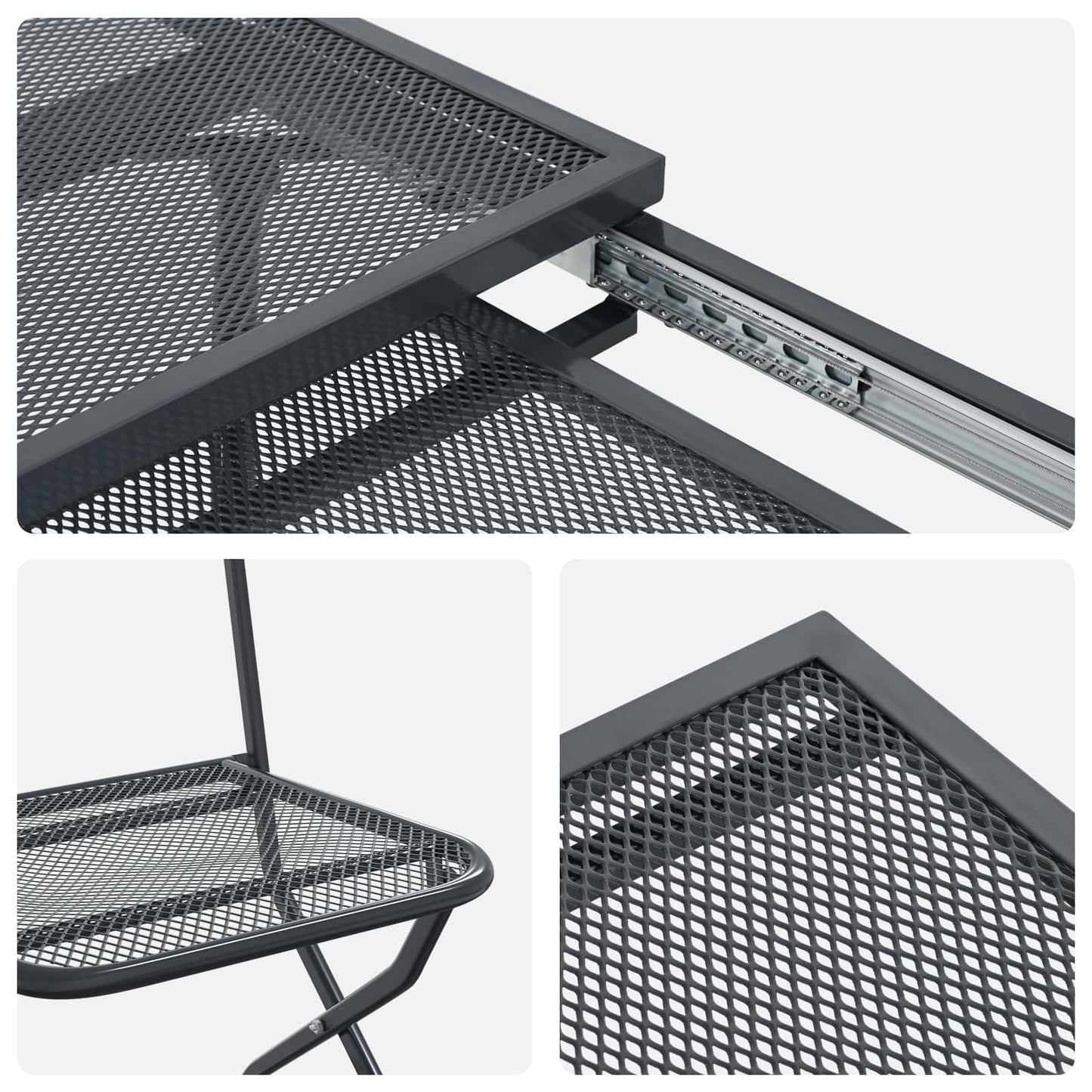 Tuin eettafelset 7 pcs Antracietkleurig 212 x 90 x 76 cm