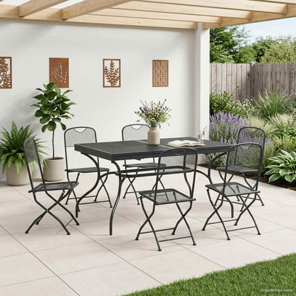 Tuin eettafelset 7 pcs Antracietkleurig 212 x 90 x 76 cm