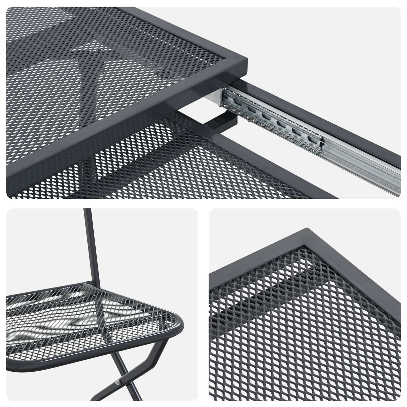 Tuin eettafelset 9 pcs Antracietkleurig 212 x 90 x 76 cm