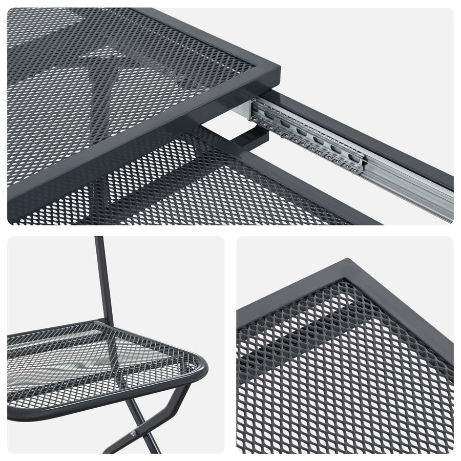 Tuin eettafelset 9 pcs Antracietkleurig 212 x 90 x 76 cm