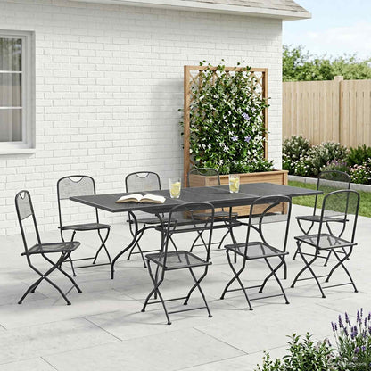 Tuin eettafelset 9 pcs Antracietkleurig 212 x 90 x 76 cm