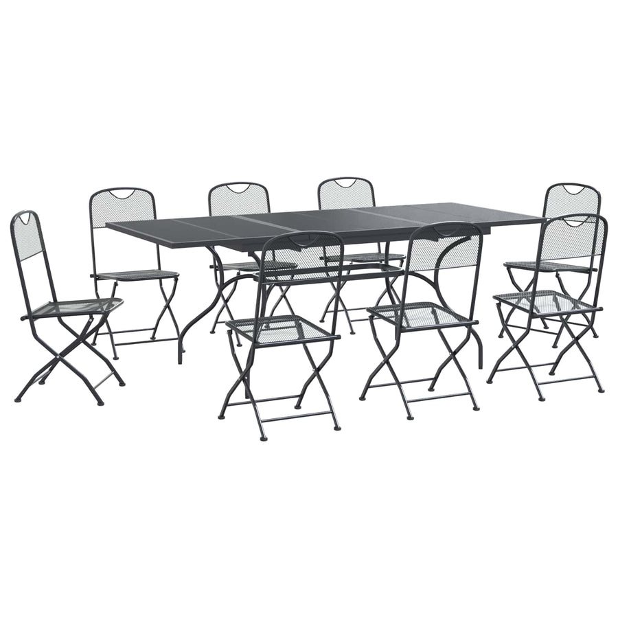 Tuin eettafelset 9 pcs Antracietkleurig 212 x 90 x 76 cm