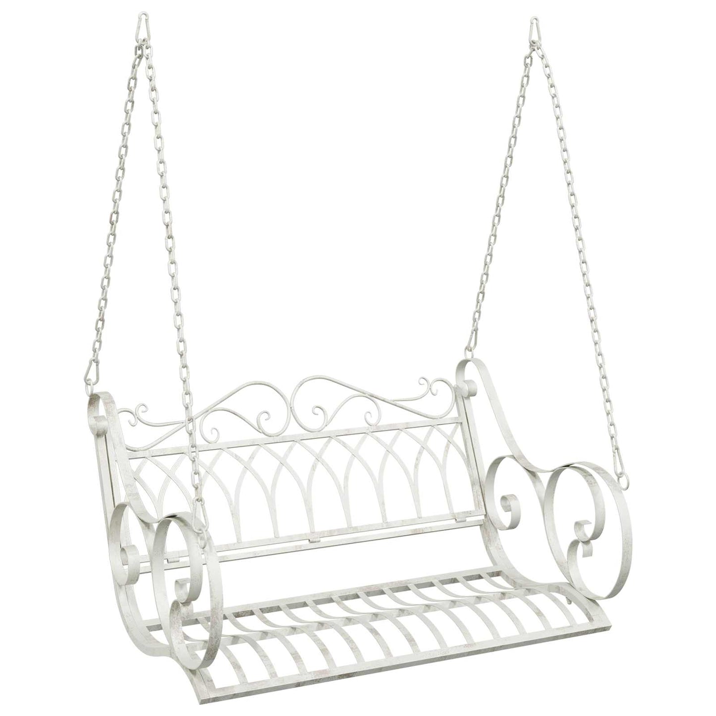 Schommelbank Staal 109 x 75 x 59 cm Antiek wit