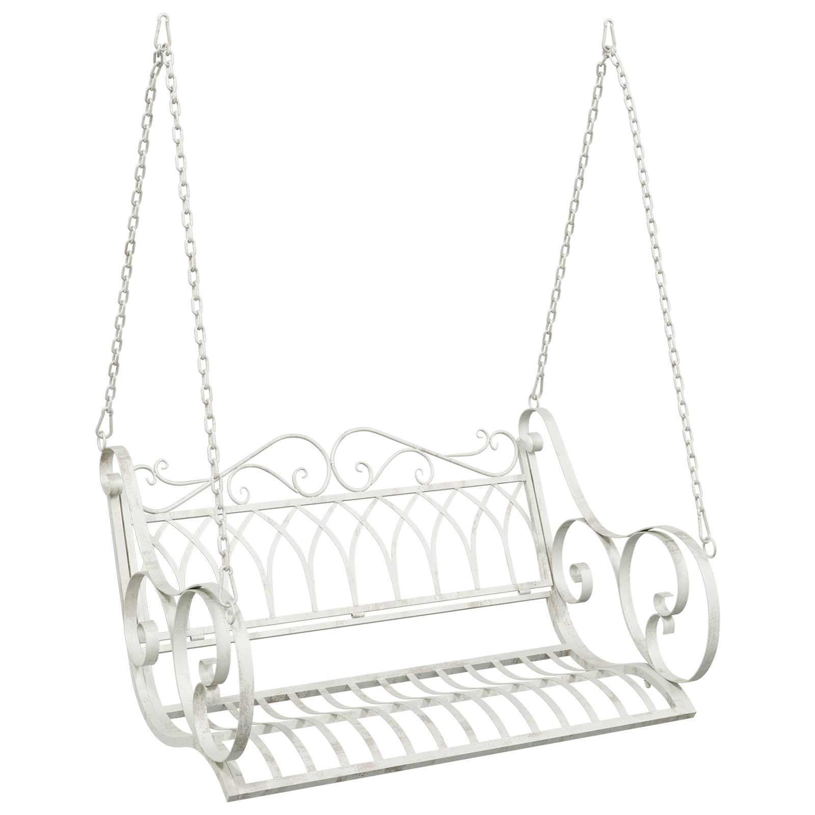 Schommelbank Staal 109 x 75 x 59 cm Antiek wit