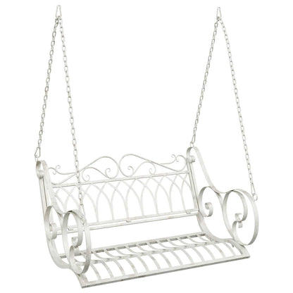 Schommelbank Staal 109 x 75 x 59 cm Antiek wit