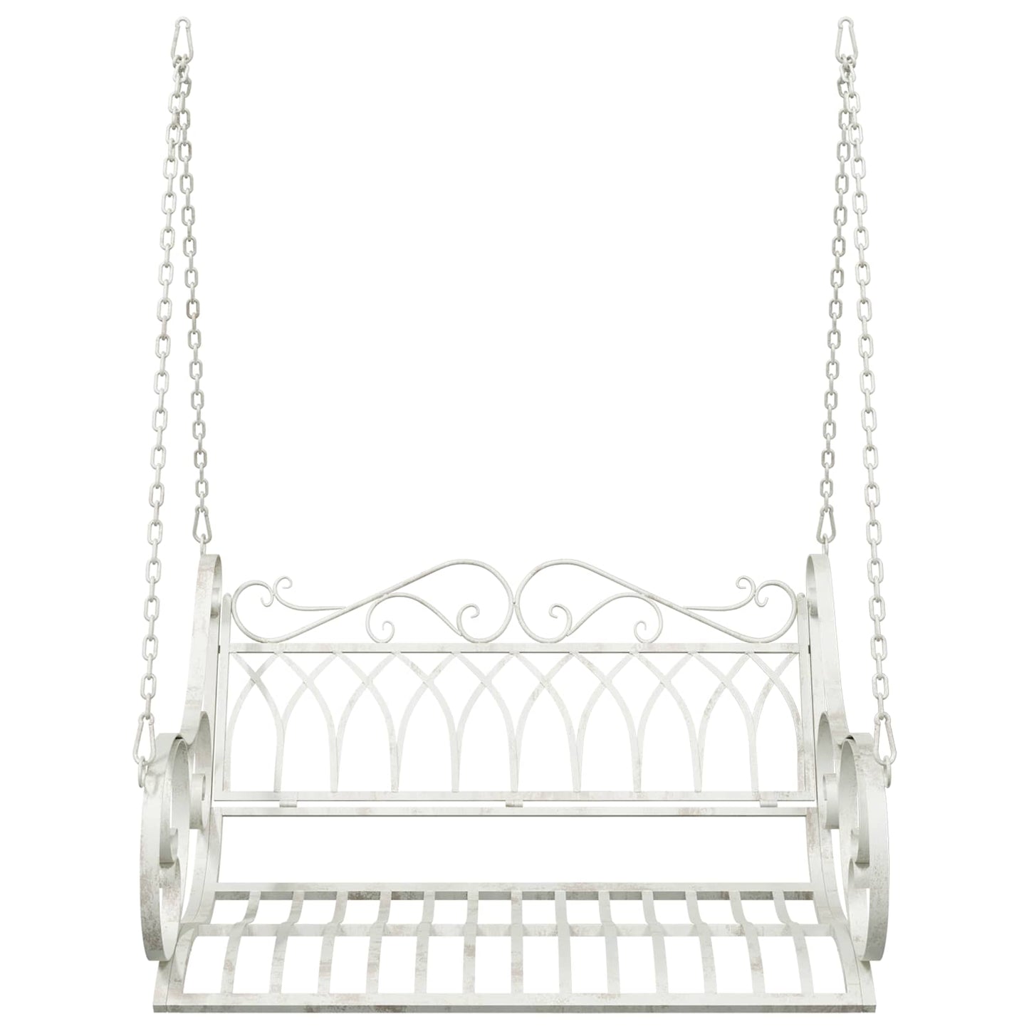 Schommelbank Staal 109 x 75 x 59 cm Antiek wit
