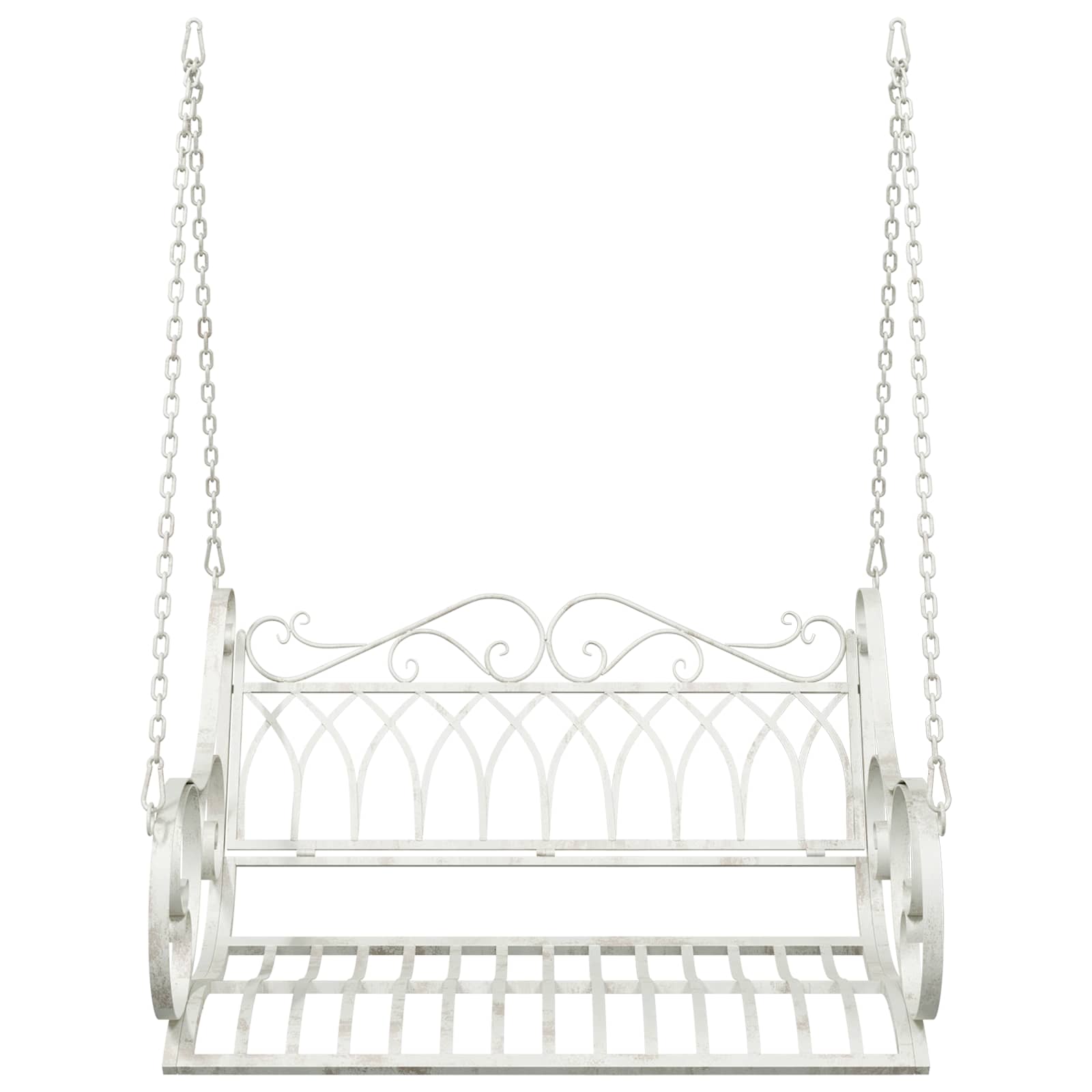 Schommelbank Staal 109 x 75 x 59 cm Antiek wit