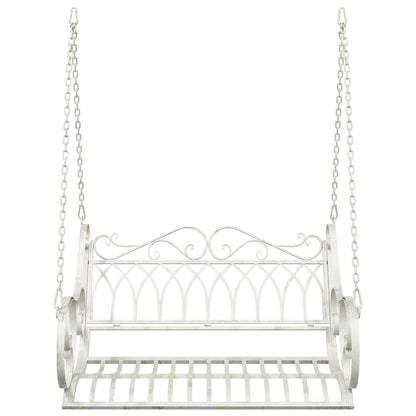 Schommelbank Staal 109 x 75 x 59 cm Antiek wit