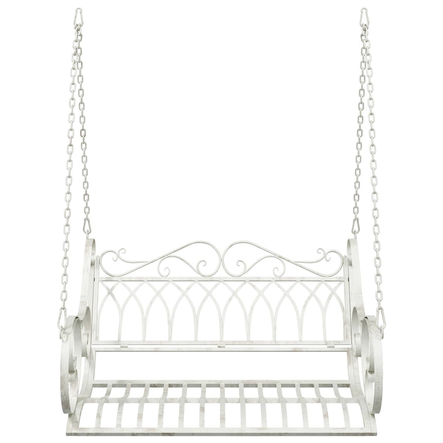 Schommelbank Staal 109 x 75 x 59 cm Antiek wit