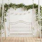 Schommelbank staal 115x61x63 cm antiek wit