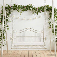Schommelbank Staal 115 x 61 x 63 cm Antiek wit