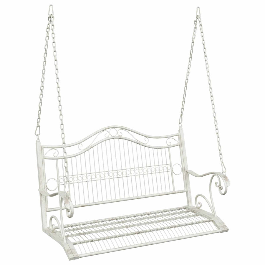 Schommelbank Staal 115 x 61 x 63 cm Antiek wit