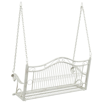 Schommelbank Staal 115 x 61 x 63 cm Antiek wit