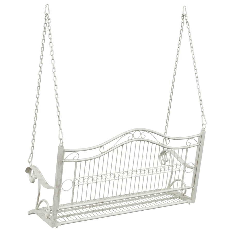 Schommelbank Staal 115 x 61 x 63 cm Antiek wit