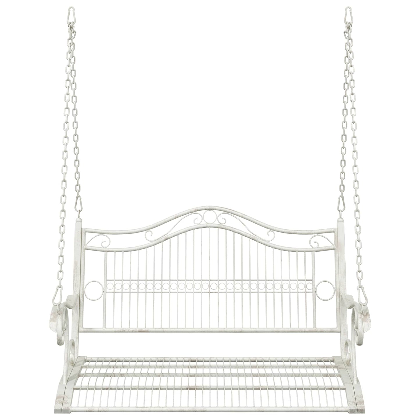 Schommelbank Staal 115 x 61 x 63 cm Antiek wit