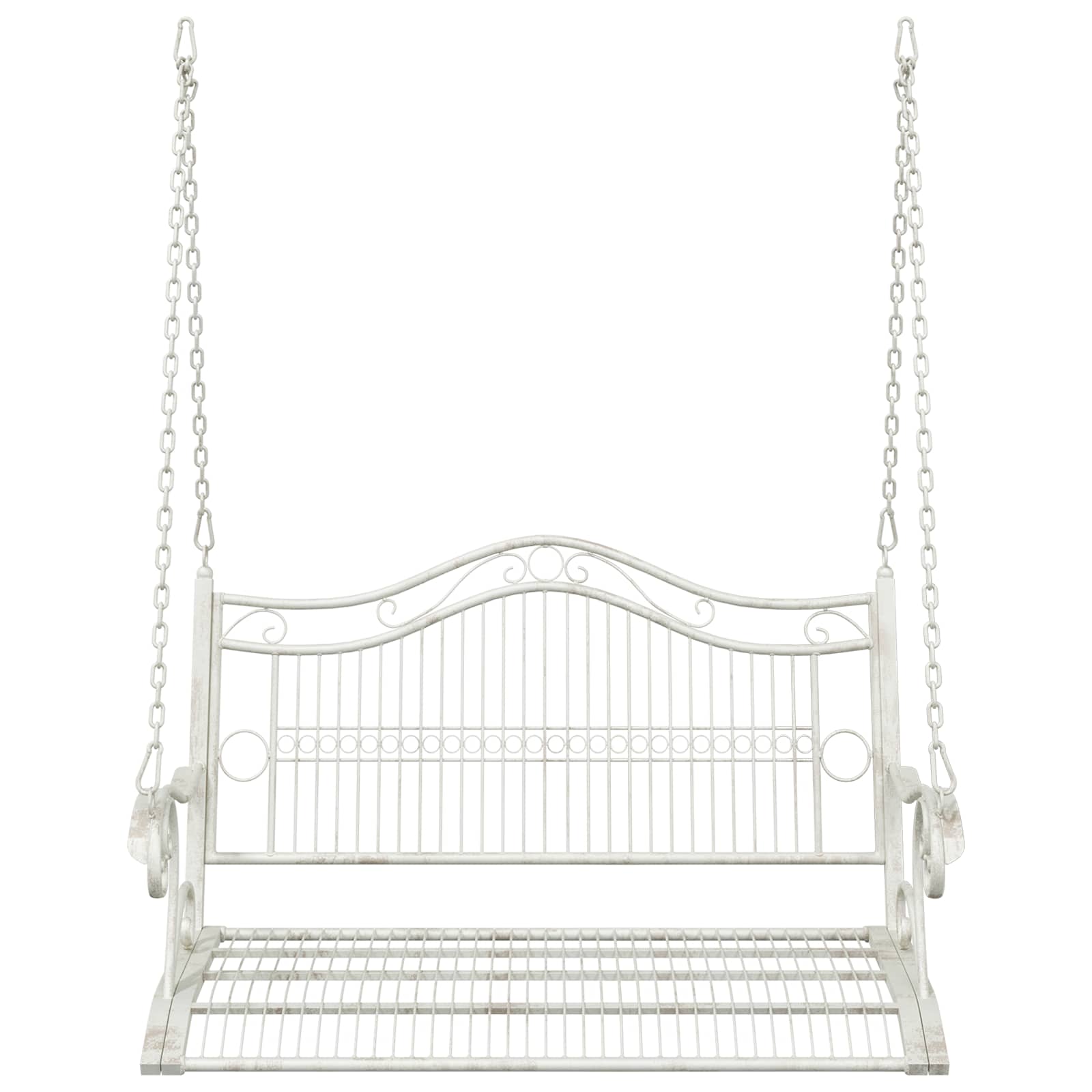 Schommelbank Staal 115 x 61 x 63 cm Antiek wit
