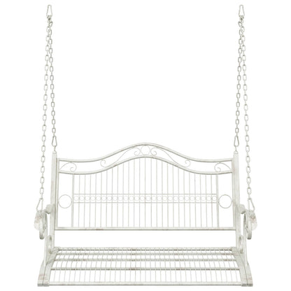 Schommelbank Staal 115 x 61 x 63 cm Antiek wit