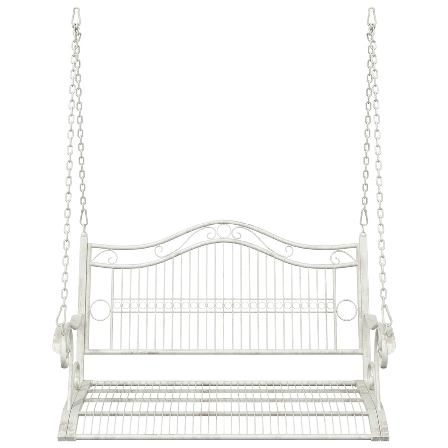 Schommelbank Staal 115 x 61 x 63 cm Antiek wit