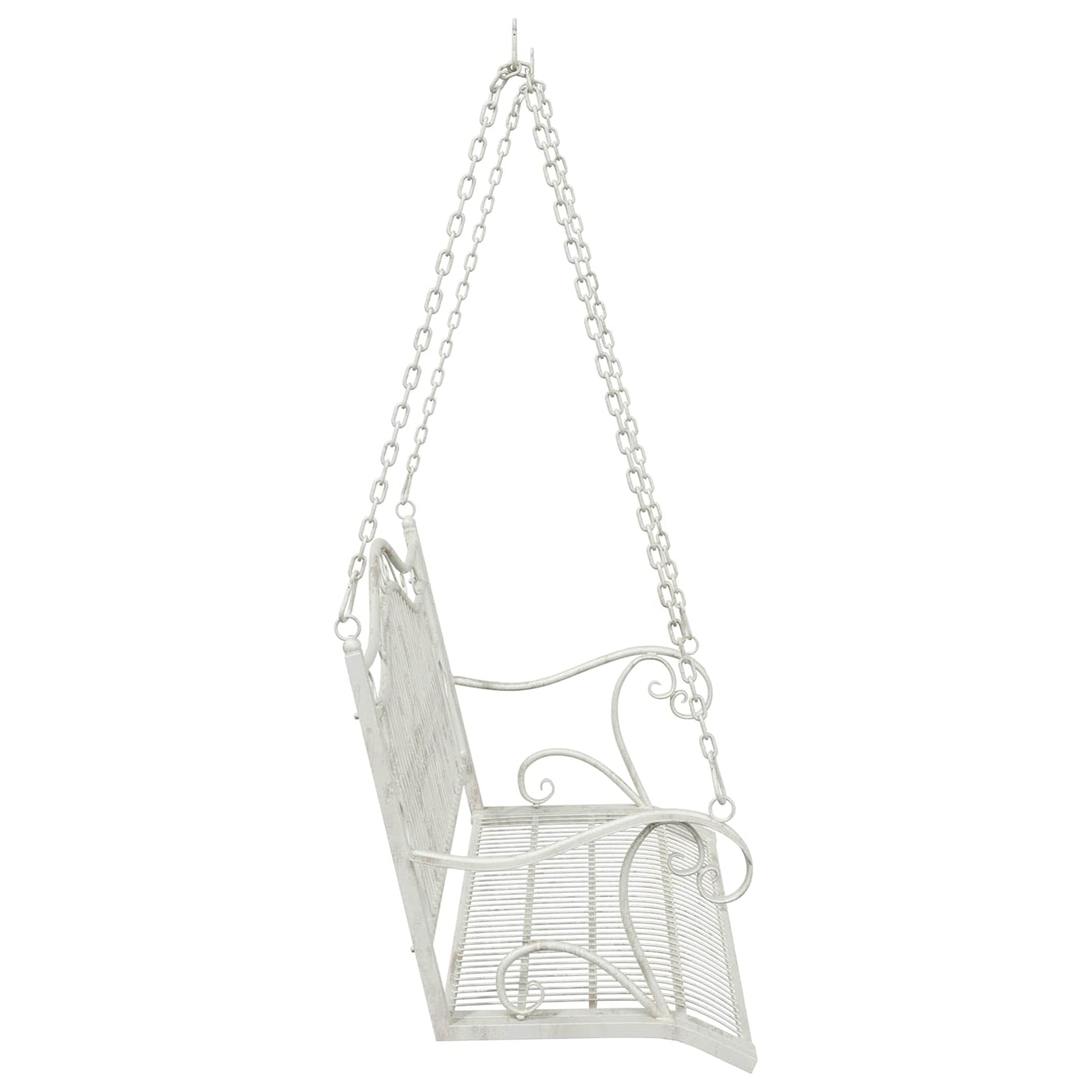 Schommelbank Staal 115 x 61 x 63 cm Antiek wit