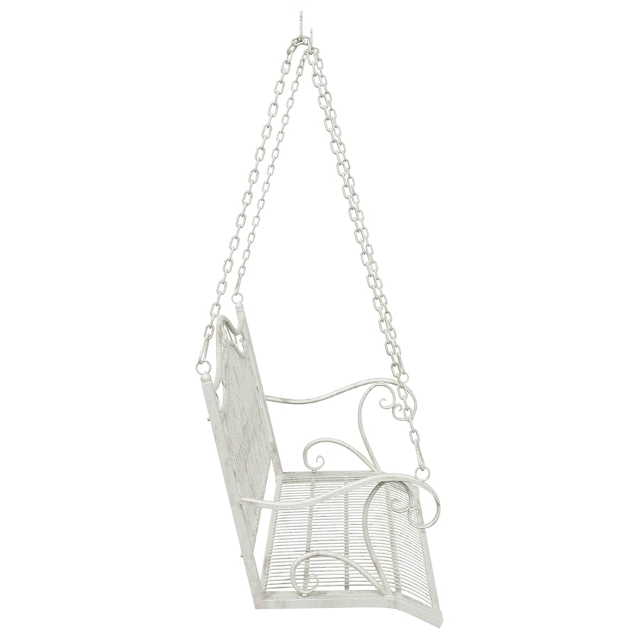 Schommelbank Staal 115 x 61 x 63 cm Antiek wit