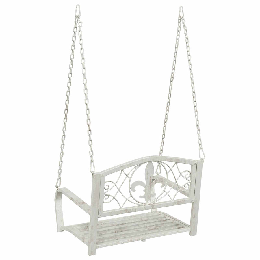Schommelbank Staal 71,5 x 59 x 55 cm Antiek wit
