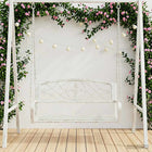 Rocking Bench Steel 110.5 x 59 x 55 cm Antique White