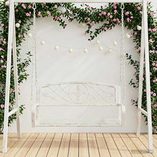 Schommelbank Staal 110,5 x 59 x 55 cm Antiek wit