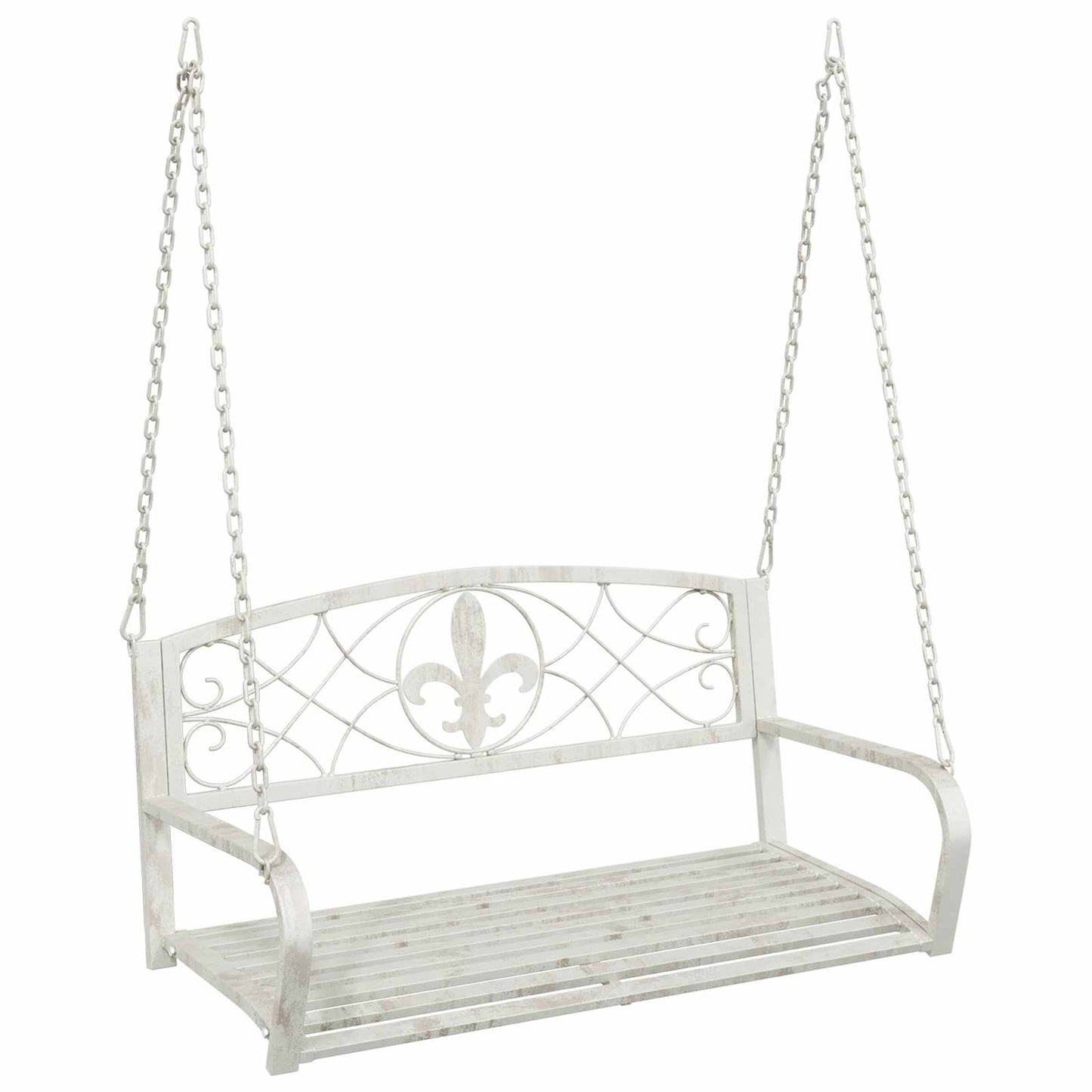 Schommelbank Staal 110,5 x 59 x 55 cm Antiek wit