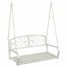Schommelbank Staal 110,5 x 59 x 55 cm Antiek wit