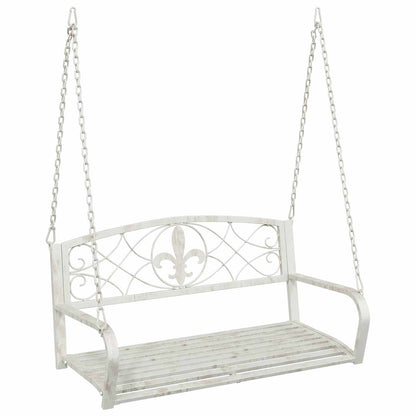 Schommelbank Staal 110,5 x 59 x 55 cm Antiek wit