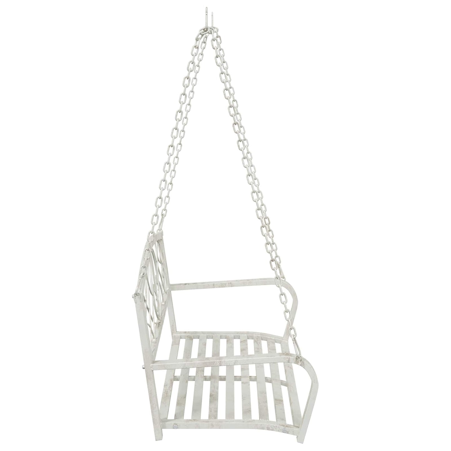 Schommelbank Staal 110,5 x 59 x 55 cm Antiek wit