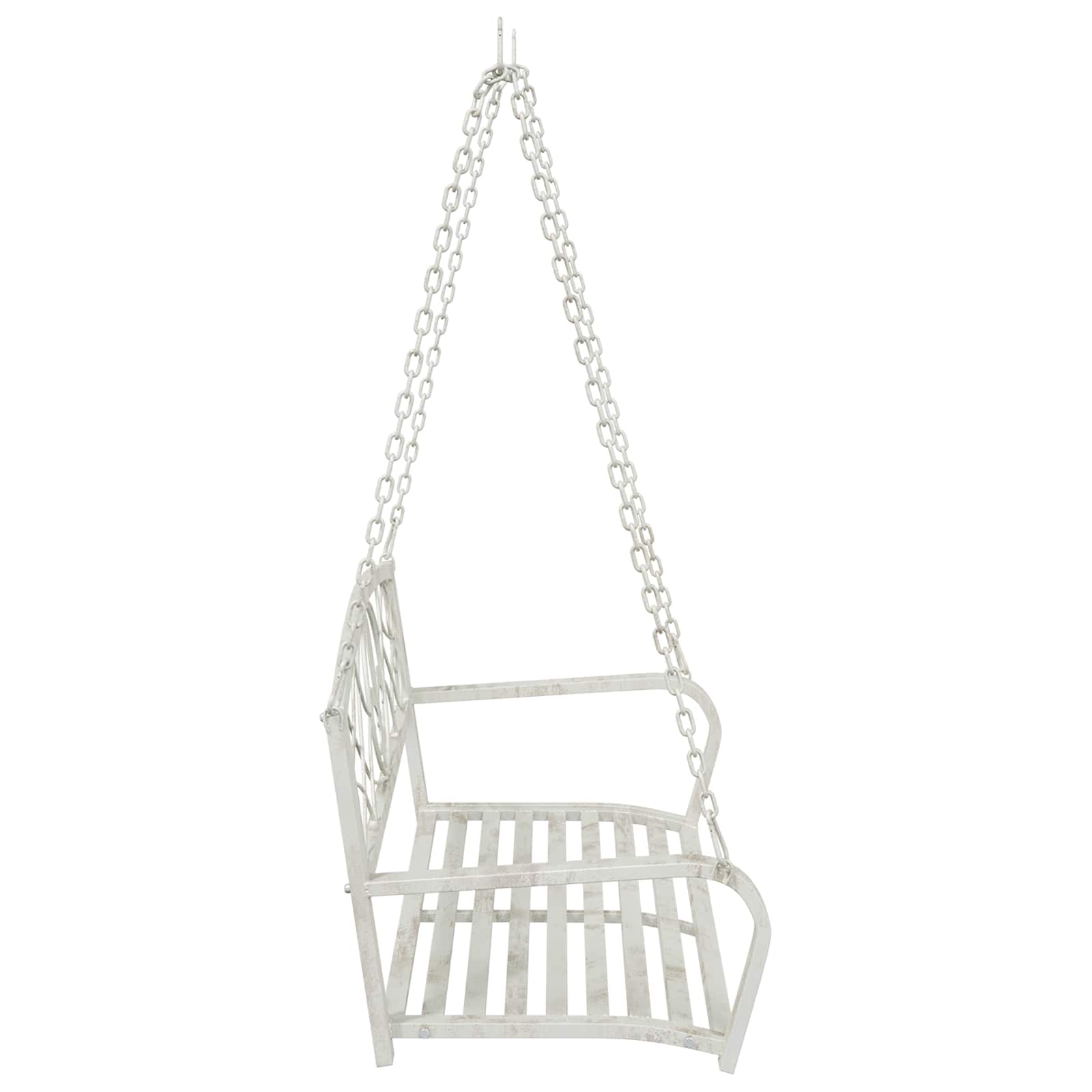 Schommelbank Staal 110,5 x 59 x 55 cm Antiek wit