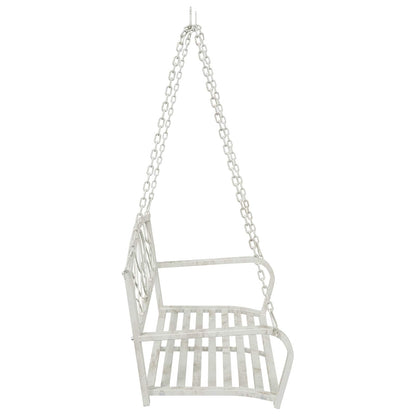 Schommelbank Staal 110,5 x 59 x 55 cm Antiek wit