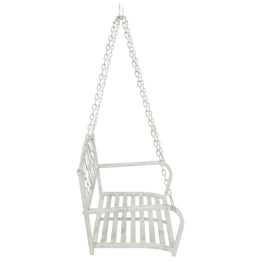 Schommelbank Staal 110,5 x 59 x 55 cm Antiek wit