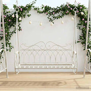 Schommelbank staal 112x60x126,5 cm antiek wit