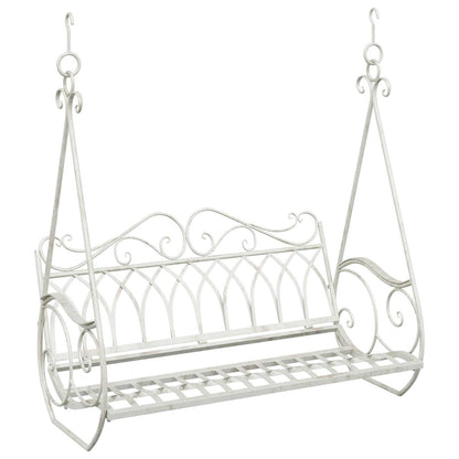 Schommelbank Staal 112 x 60 x 126,5 cm Antiek wit