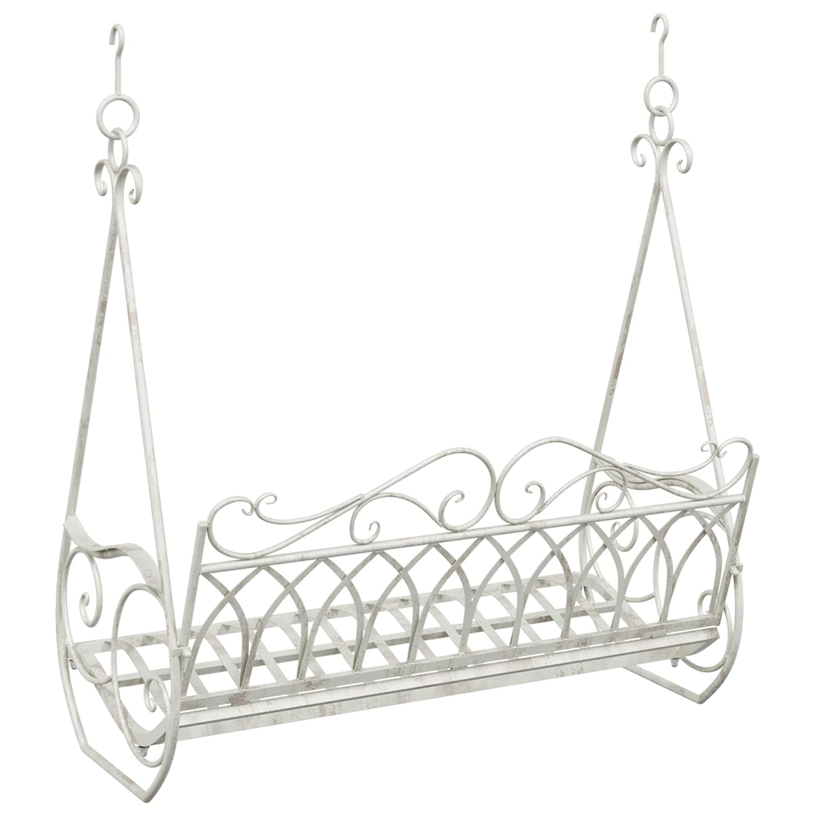 Schommelbank Staal 112 x 60 x 126,5 cm Antiek wit