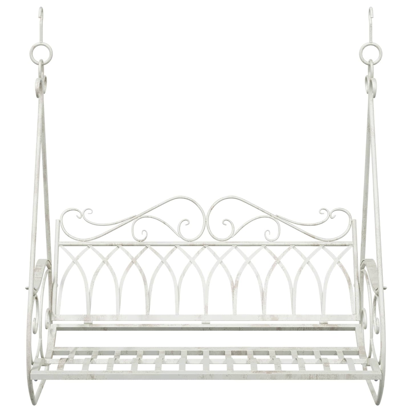 Schommelbank Staal 112 x 60 x 126,5 cm Antiek wit
