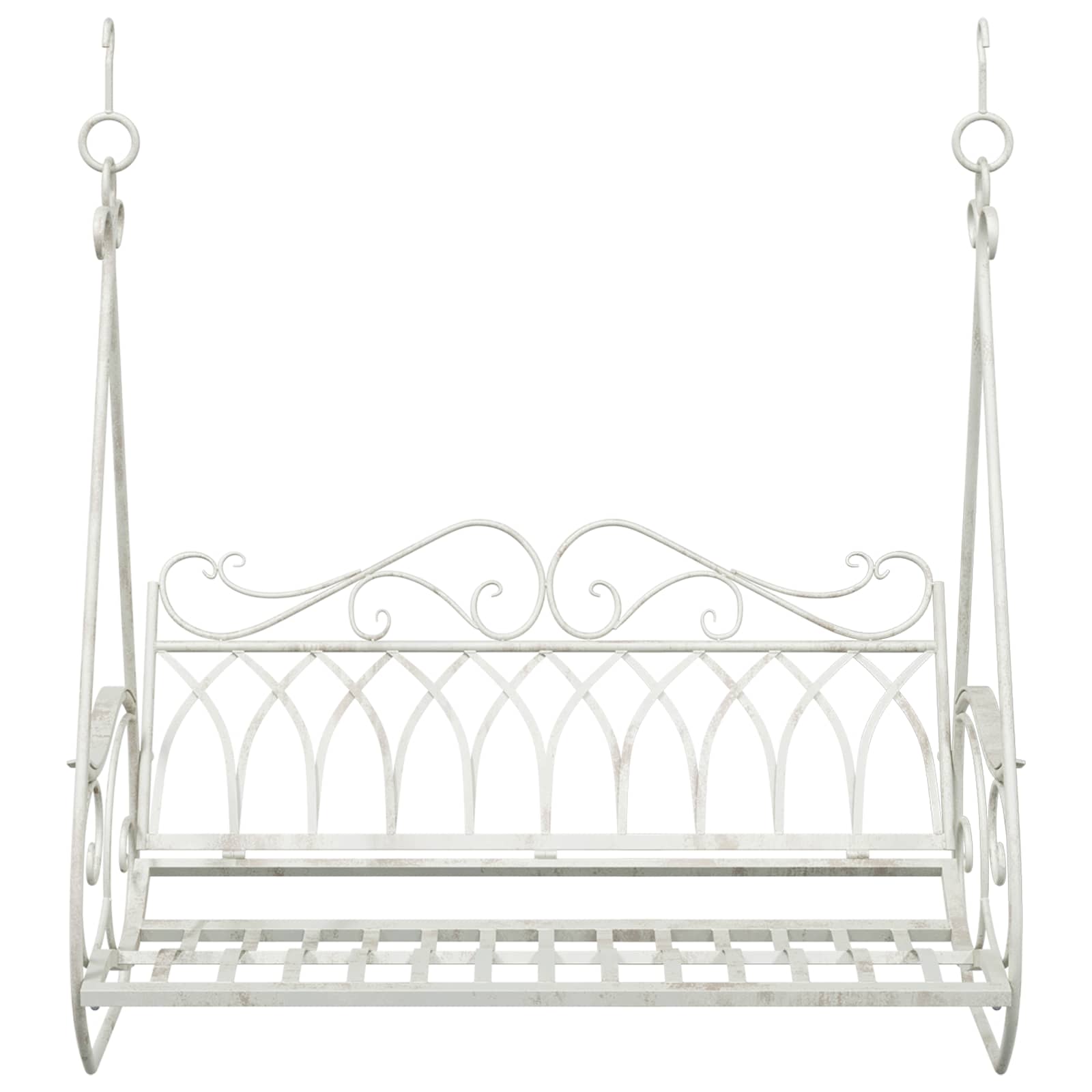 Schommelbank Staal 112 x 60 x 126,5 cm Antiek wit