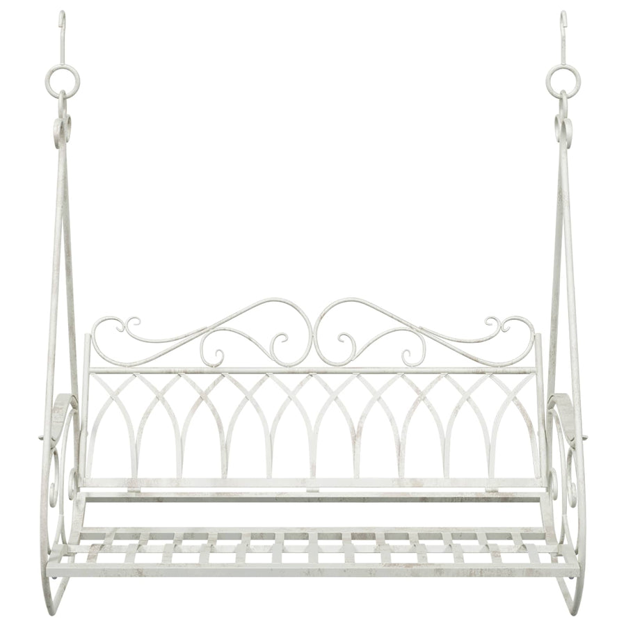 Schommelbank Staal 112 x 60 x 126,5 cm Antiek wit